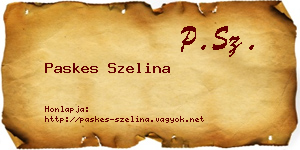 Paskes Szelina névjegykártya